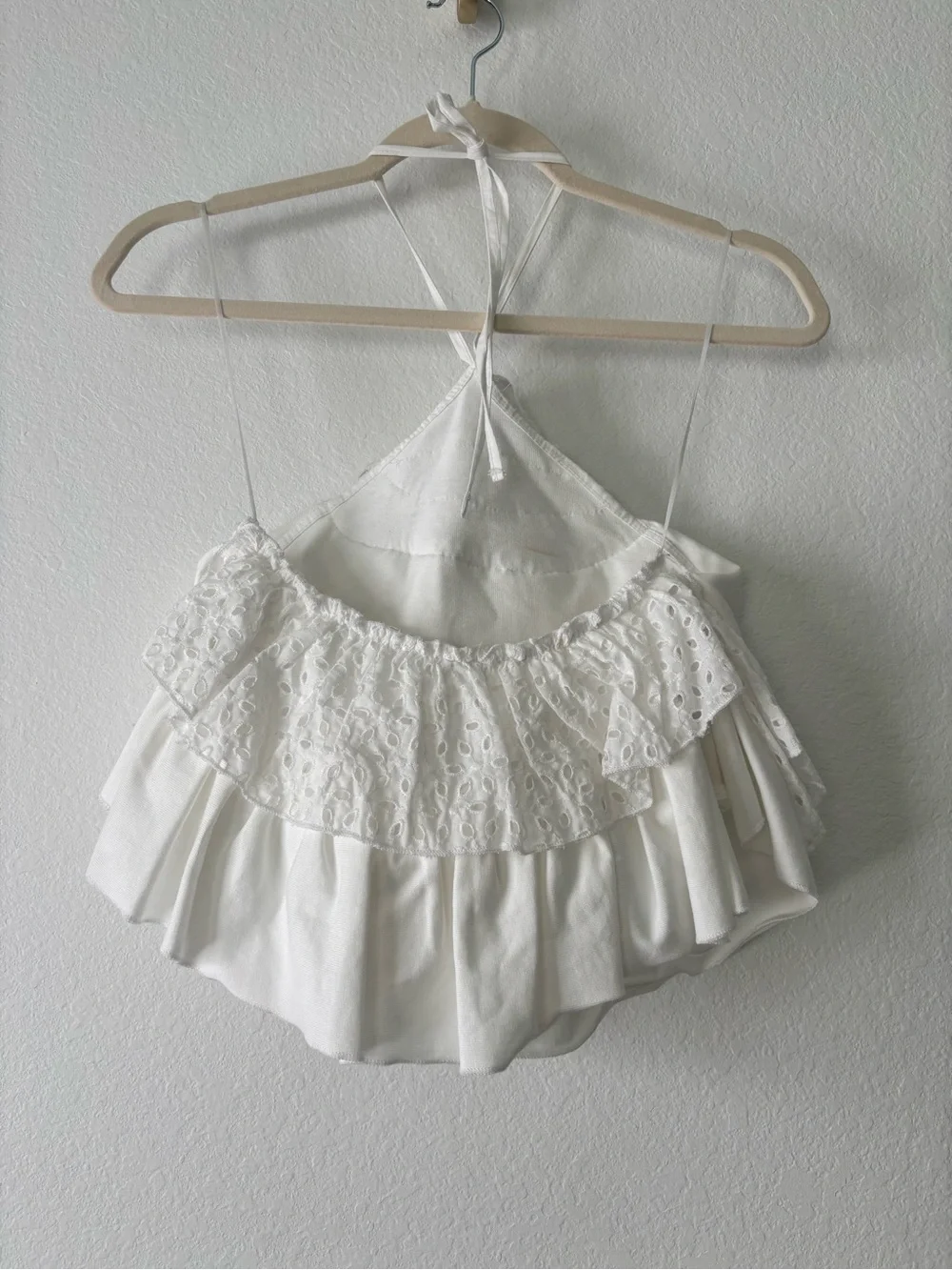 White Ruffled Halter Sundress - Picture 4 of 4